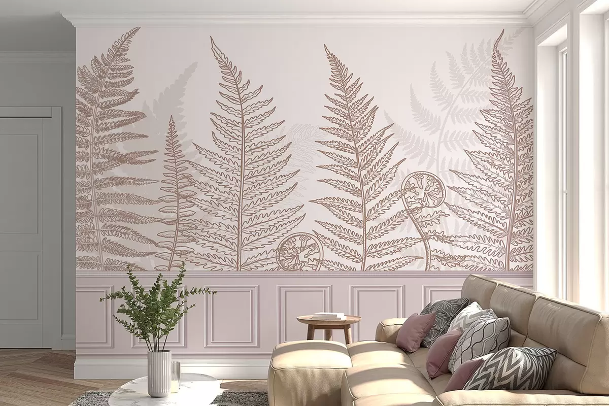 wall murals лишће, биљке, папрат, светлост, ботаника, графика w04239v1