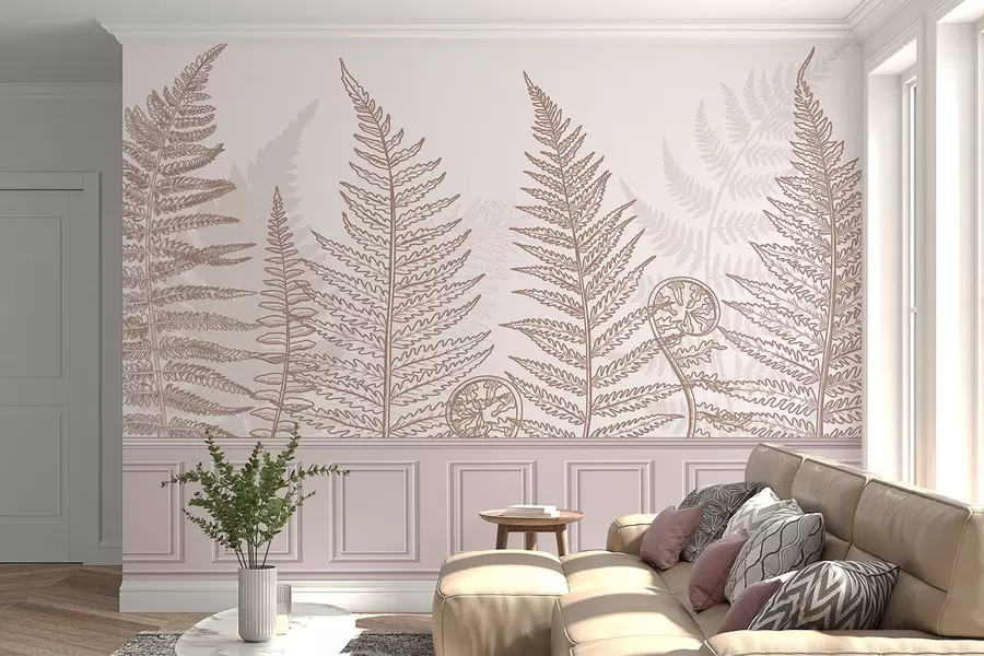 wall murals лишће, биљке, папрат, светлост, ботаника, графика w04239v1
