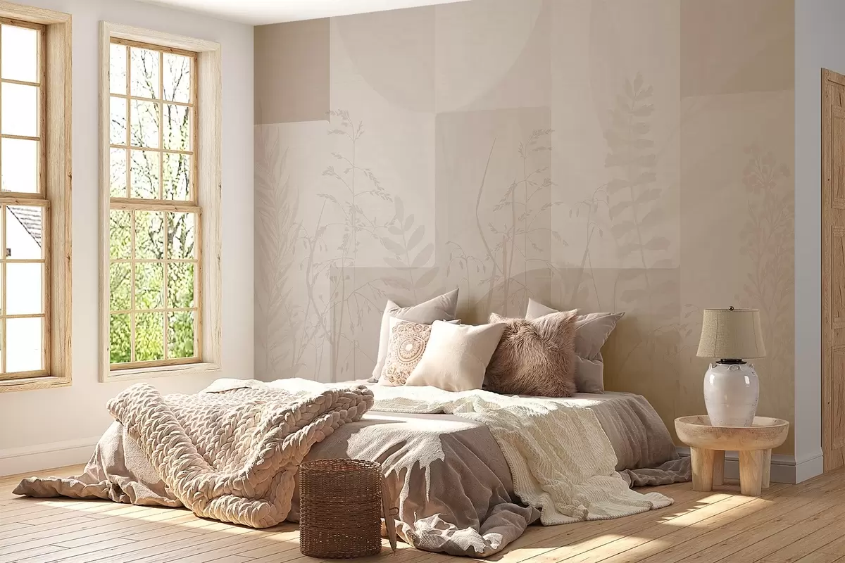 wall murals Апстракција са биљкама, геометрија w04240