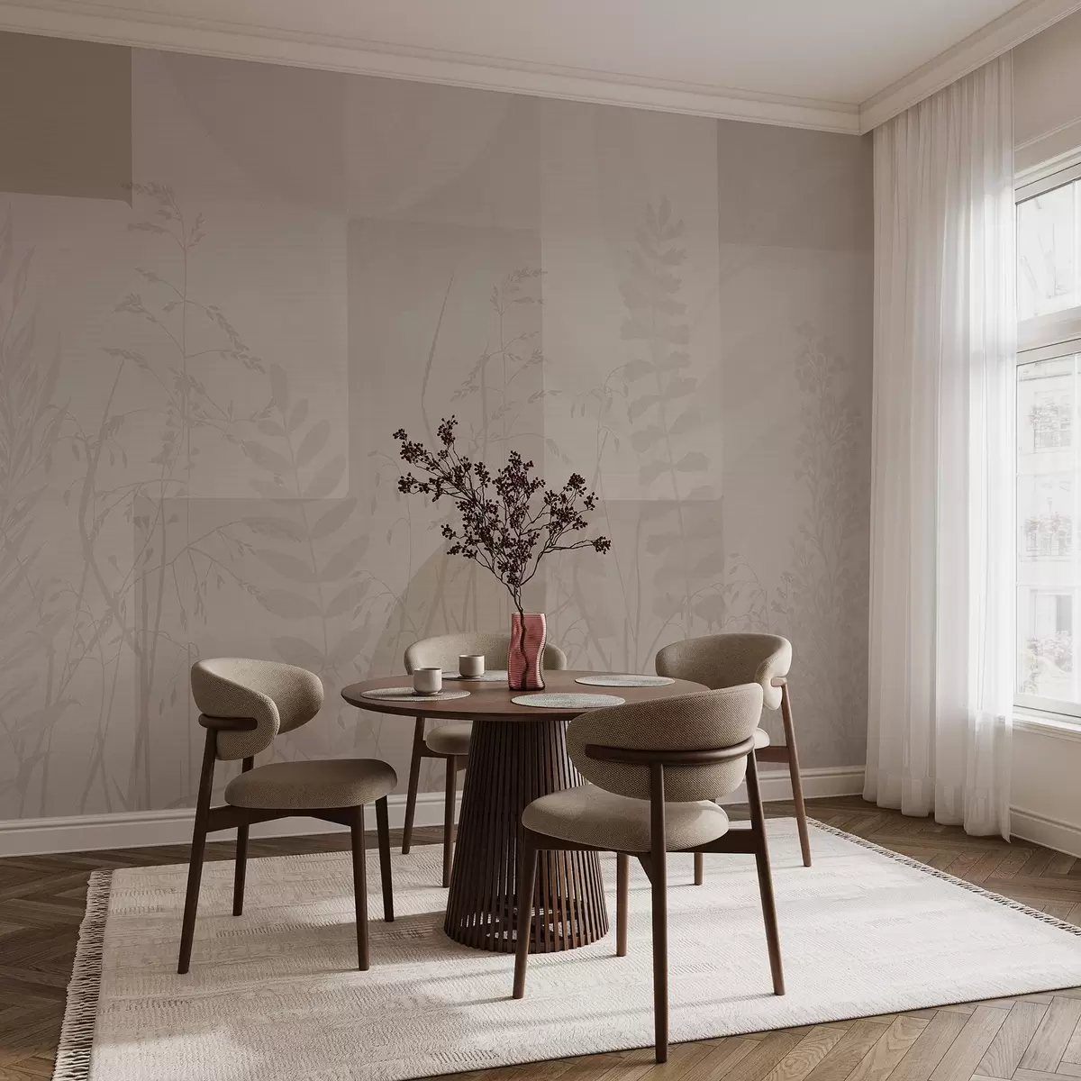 wall murals Апстракција са биљкама, геометрија w04240