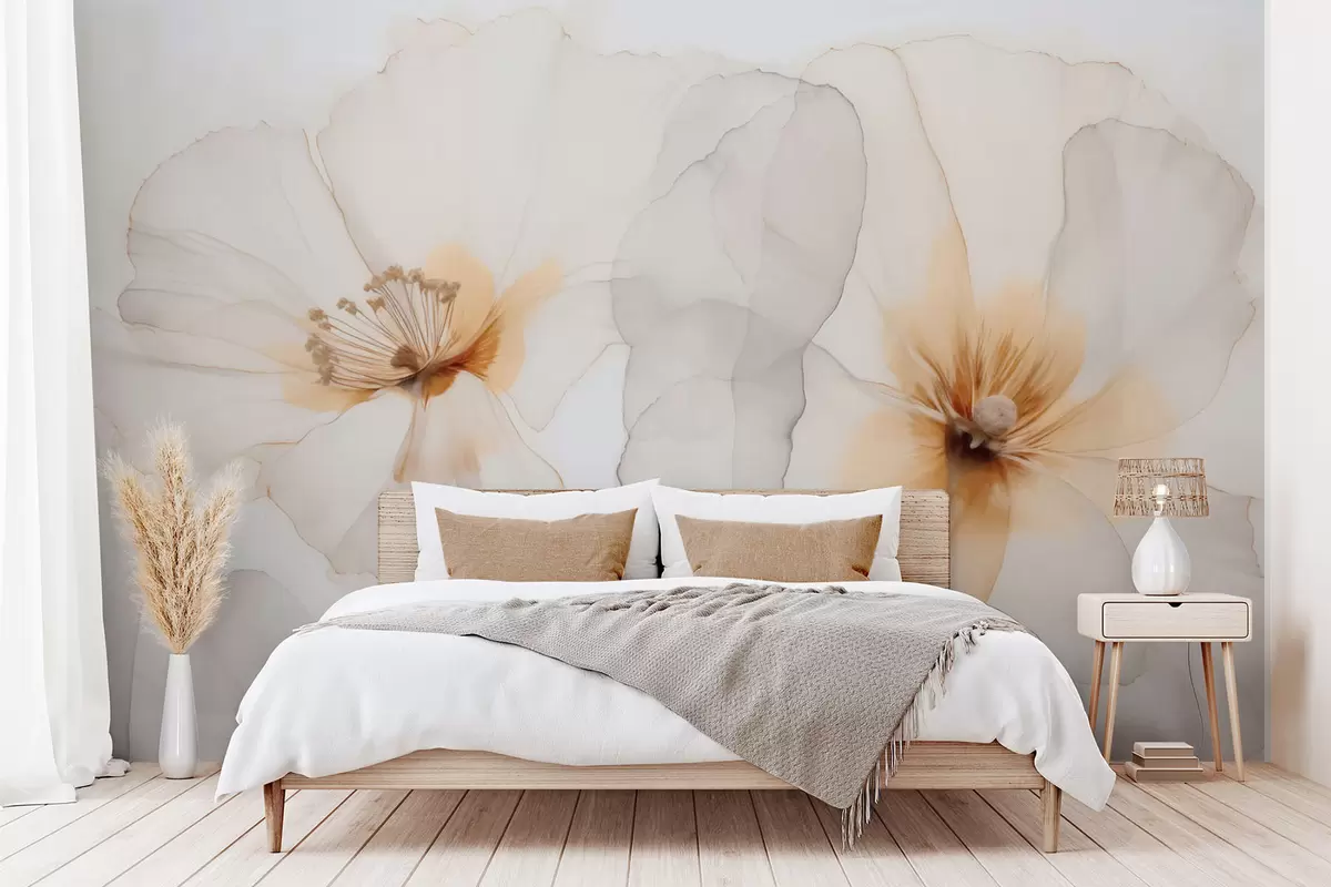 wall murals Имитација цвећа у акварелу w04235