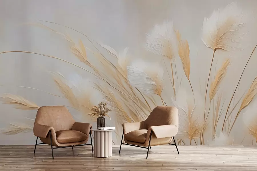 wall murals Сликање имитације класчића пампаса w04266