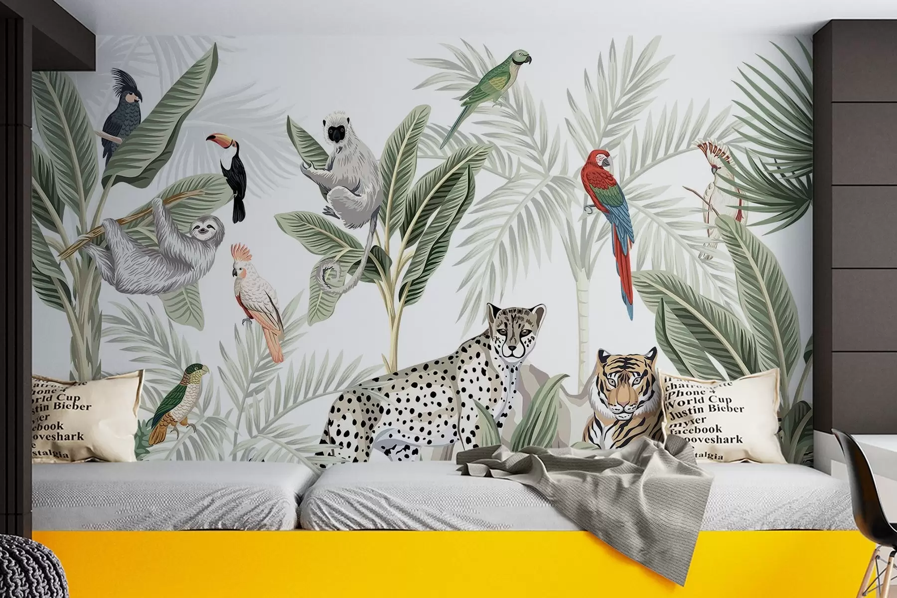 wall murals Животиње и птице у џунгли w04268