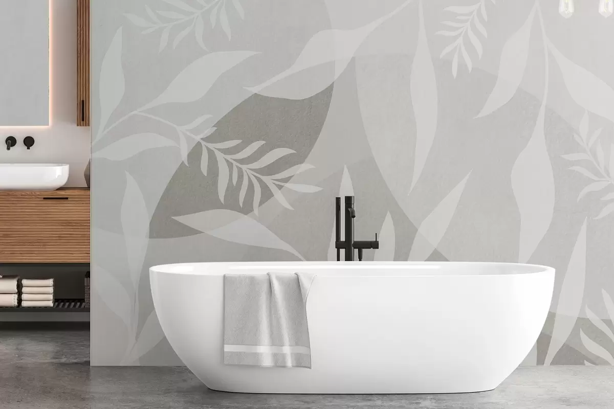 wall murals Силуете гранчица на позадини апстрактних кругова w04270