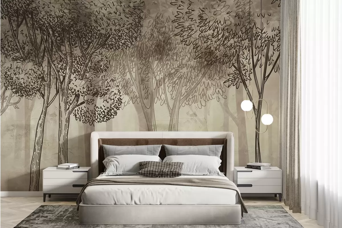wall murals Бујно лиснато дрвеће w04251
