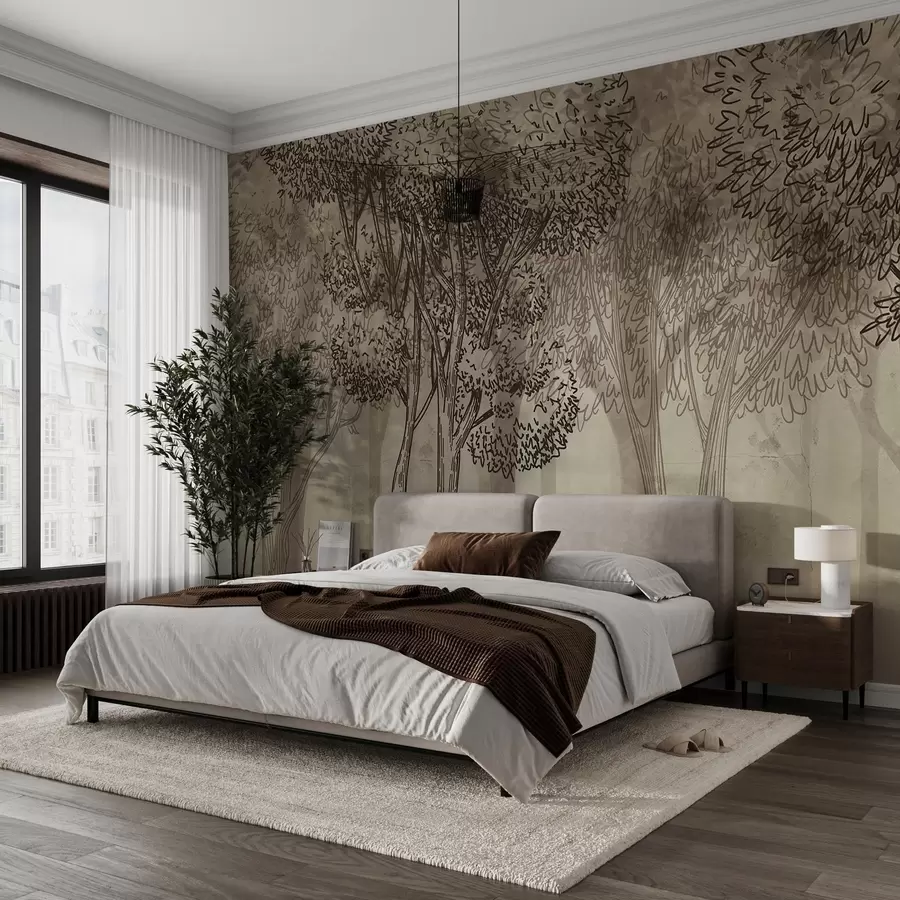 wall murals Бујно лиснато дрвеће w04251