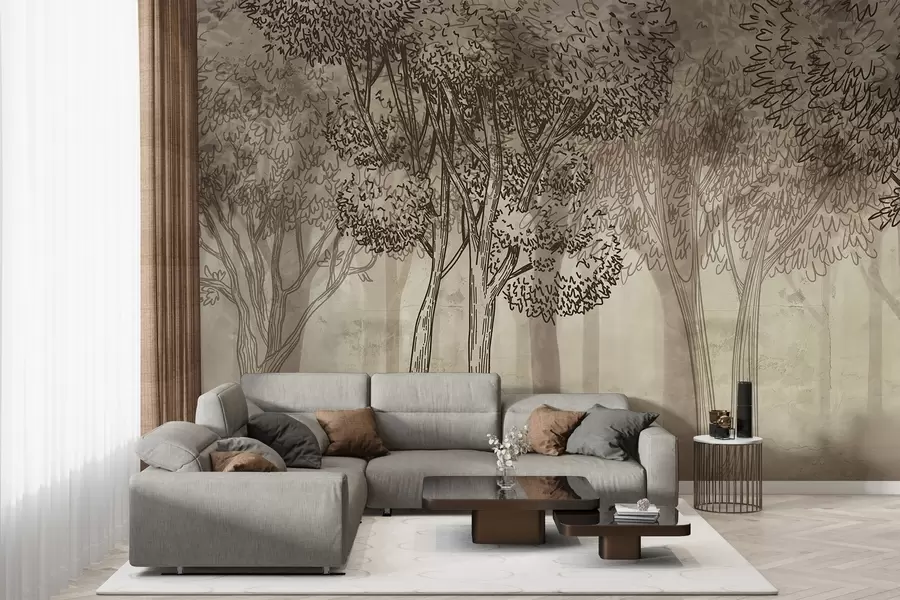 wall murals Бујно лиснато дрвеће w04251