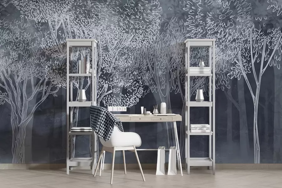 wall murals Бујно лиснато дрвеће w04251v2