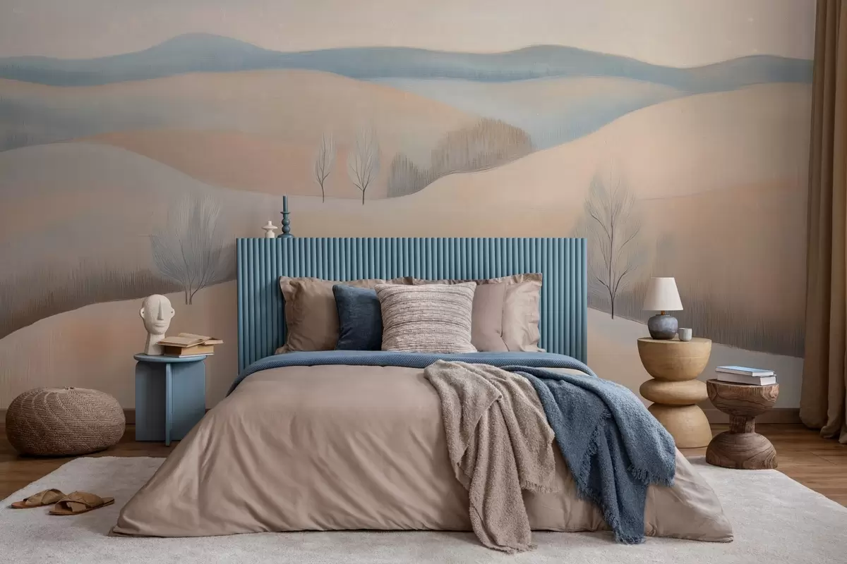 wall murals пејзаж у стилу пастелног цртежа w04077