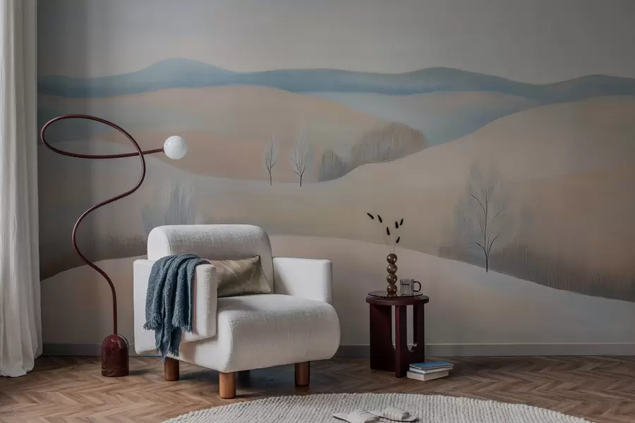 wall murals пејзаж у стилу пастелног цртежа w04077