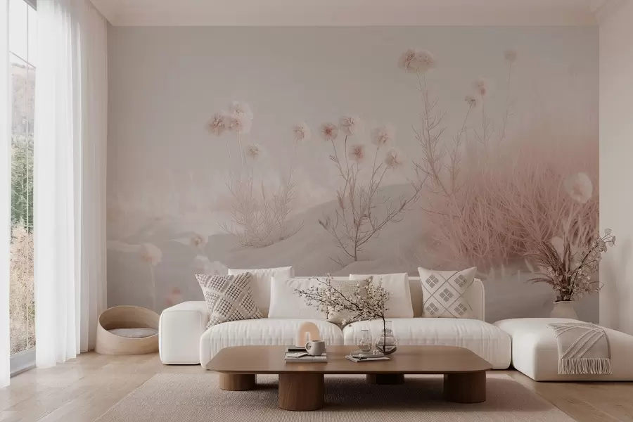 wall murals нежно суво цвеће међу песком w04213