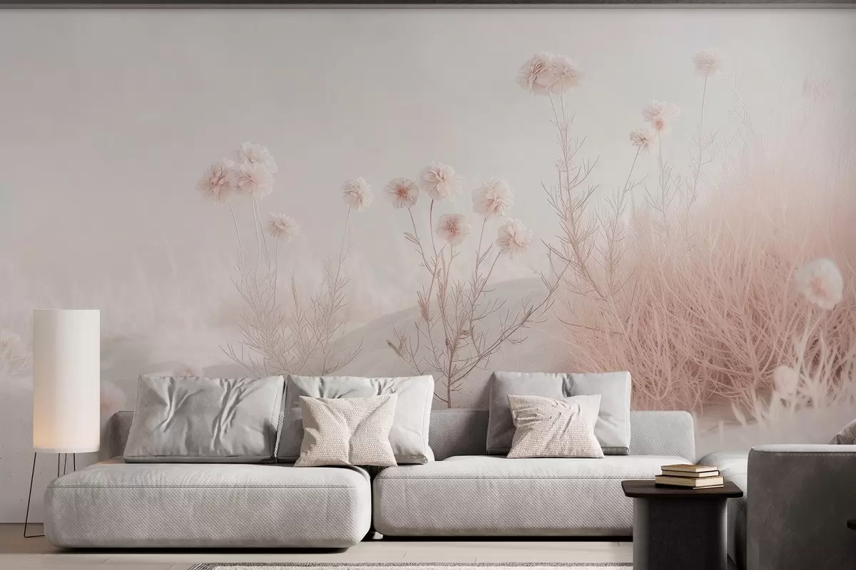 wall murals нежно суво цвеће међу песком w04213