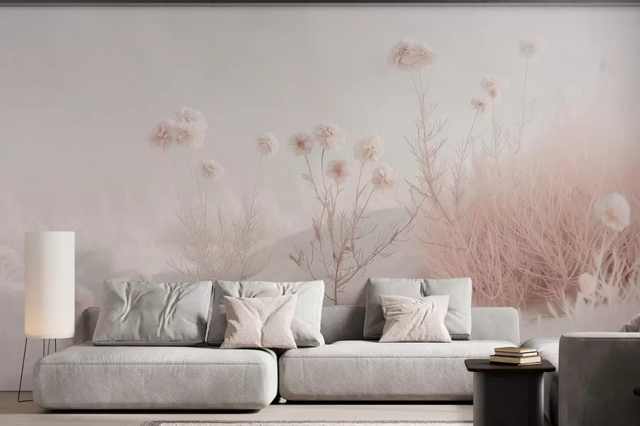 wall murals нежно суво цвеће међу песком w04213