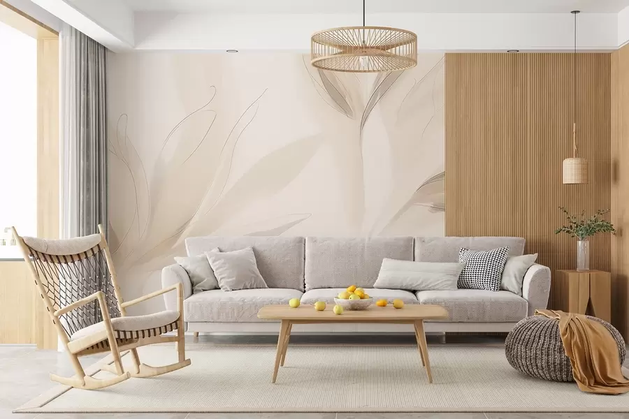 wall murals Светло апстрактно лишће w04243