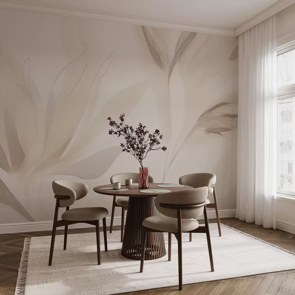 wall murals Светло апстрактно лишће w04243