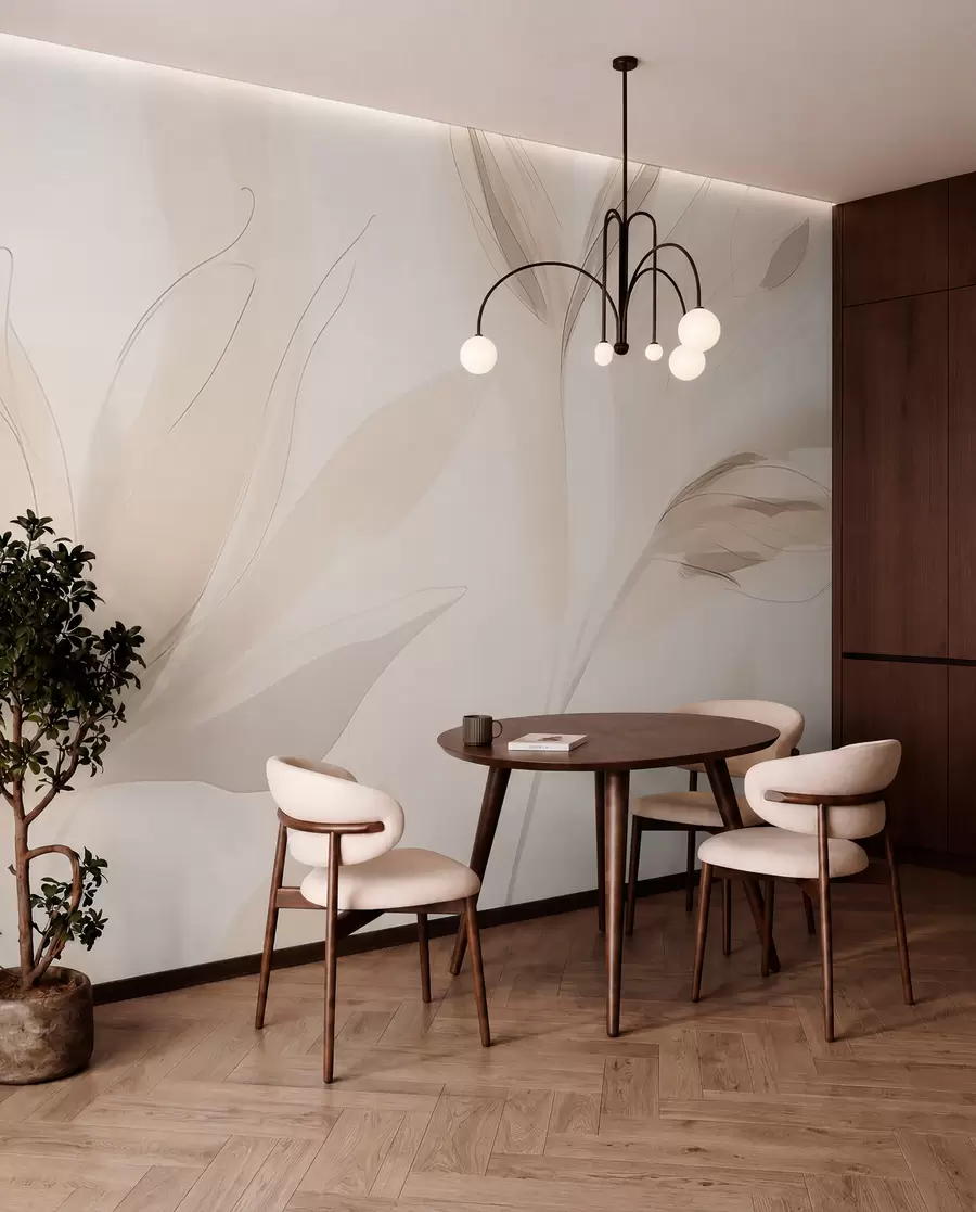 wall murals Светло апстрактно лишће w04243