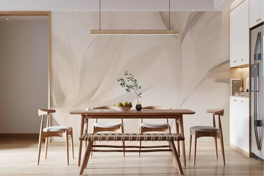 wall murals Светло апстрактно лишће w04243