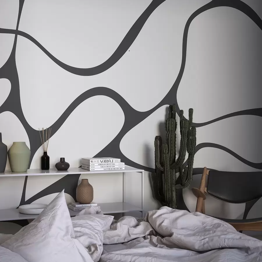 wall murals Апстрактни узорак са закривљеним линијама w04274