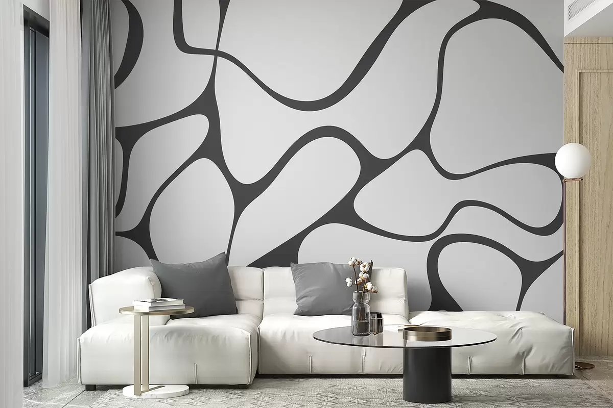 wall murals Апстрактни узорак са закривљеним линијама w04274