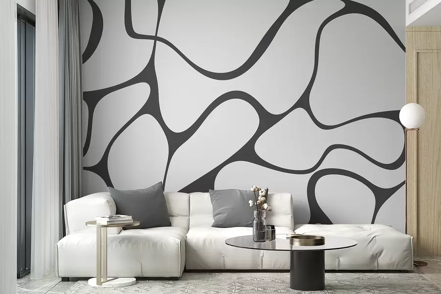 wall murals Апстрактни узорак са закривљеним линијама w04274
