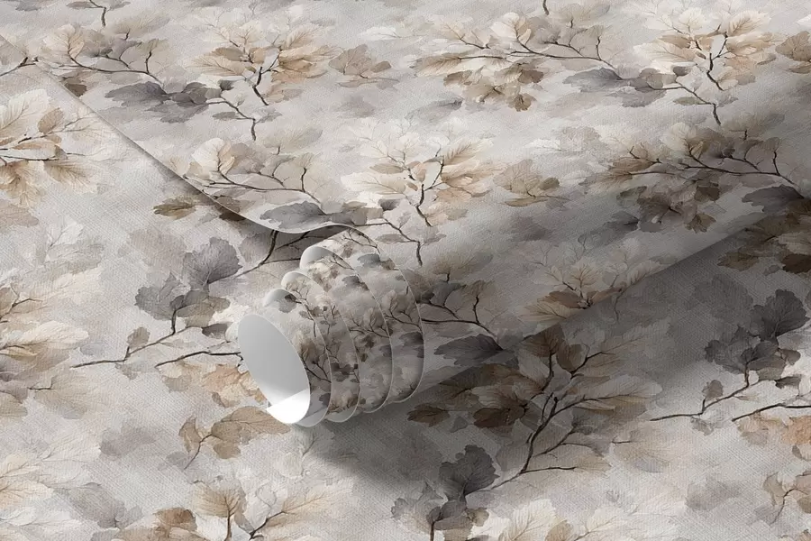 wall murals Неутрални акварелни узорак грана a00422