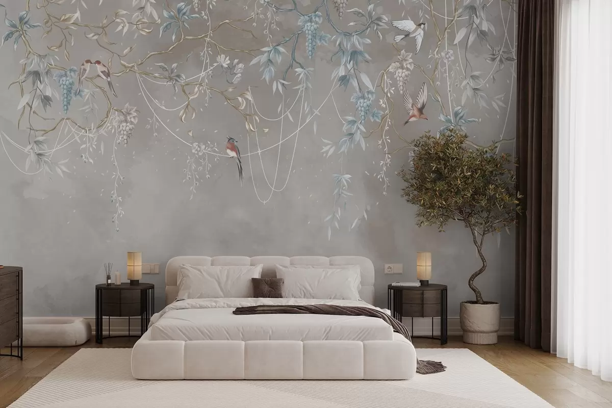 wall murals Иста тема, али са плавим грожђем w04302v1