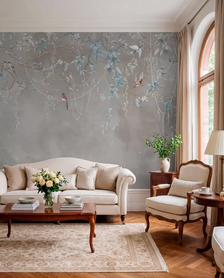 wall murals Иста тема, али са плавим грожђем w04302v1