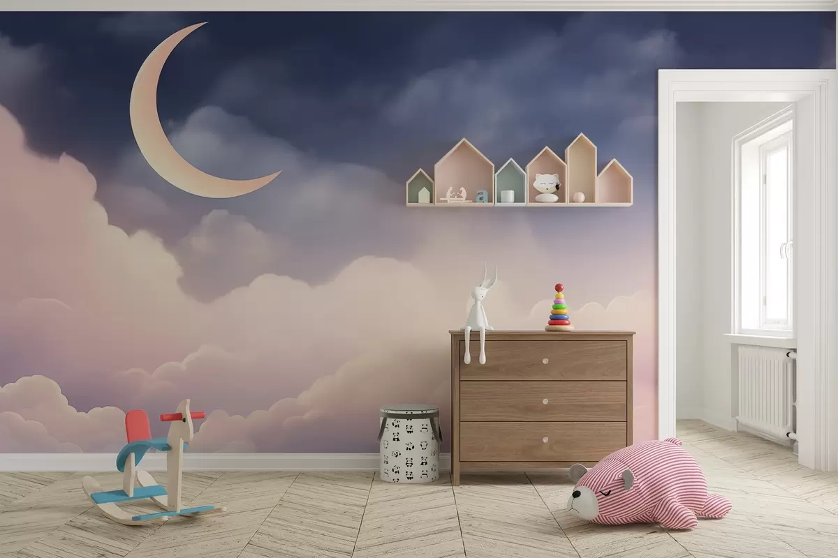 wall murals Облаци и месец w04330