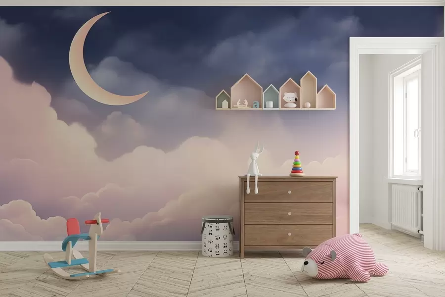 wall murals Облаци и месец w04330