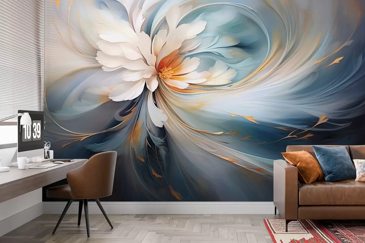 wall murals Апстрактни цвет у плавим и наранџастим тоновима w09270v1