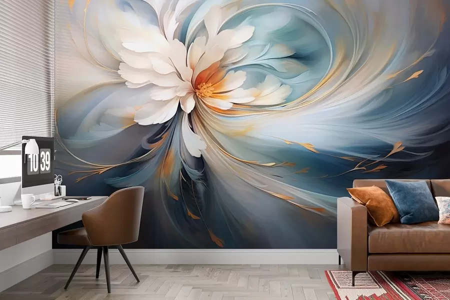 wall murals Апстрактни цвет у плавим и наранџастим тоновима w09270v1