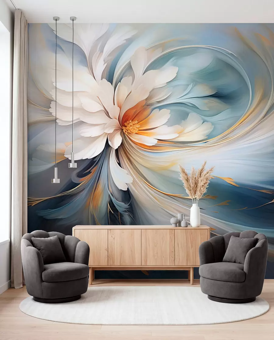 wall murals Апстрактни цвет у плавим и наранџастим тоновима w09270v1