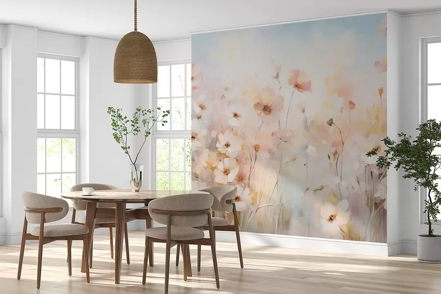 wall murals Дивље цвеће у пастелним нијансама у стилу акварела w09280