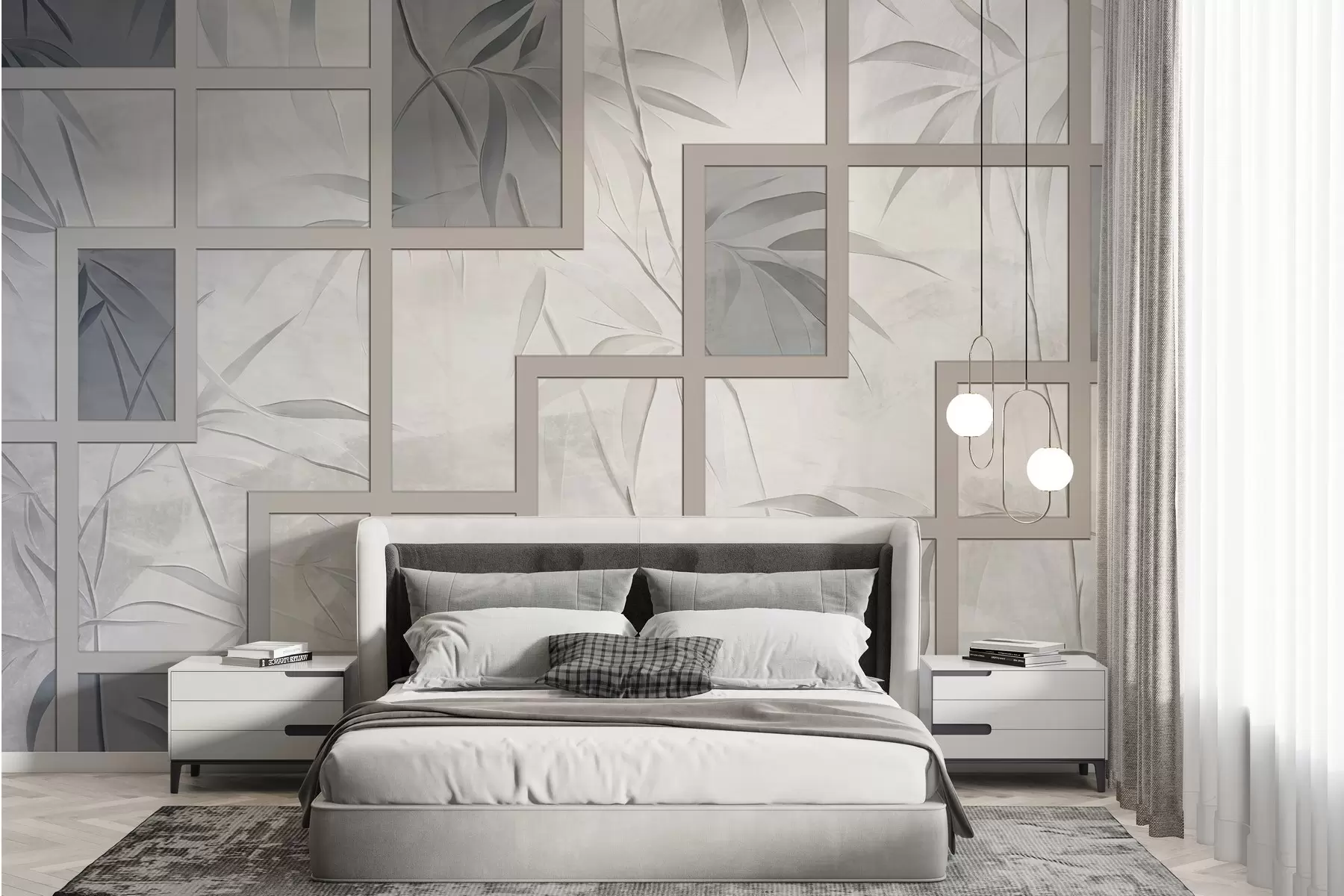 wall murals Бамбус и геометрија w04319