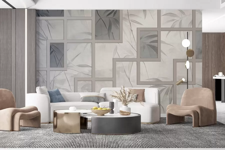 wall murals Бамбус и геометрија w04319