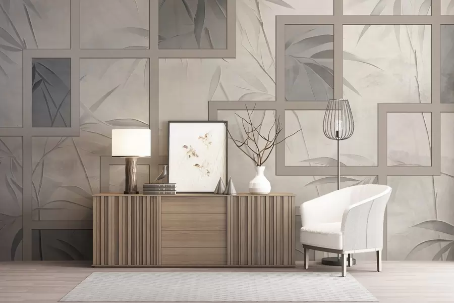 wall murals Бамбус и геометрија w04319