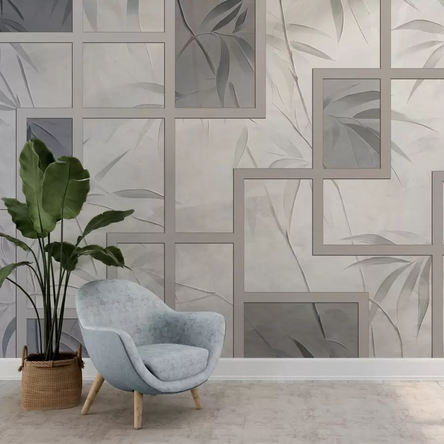wall murals Бамбус и геометрија w04319