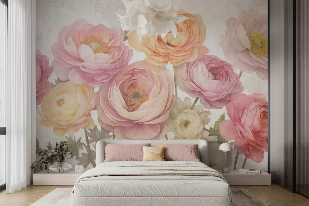 wall murals Винтаж букет ранункулуса w04326