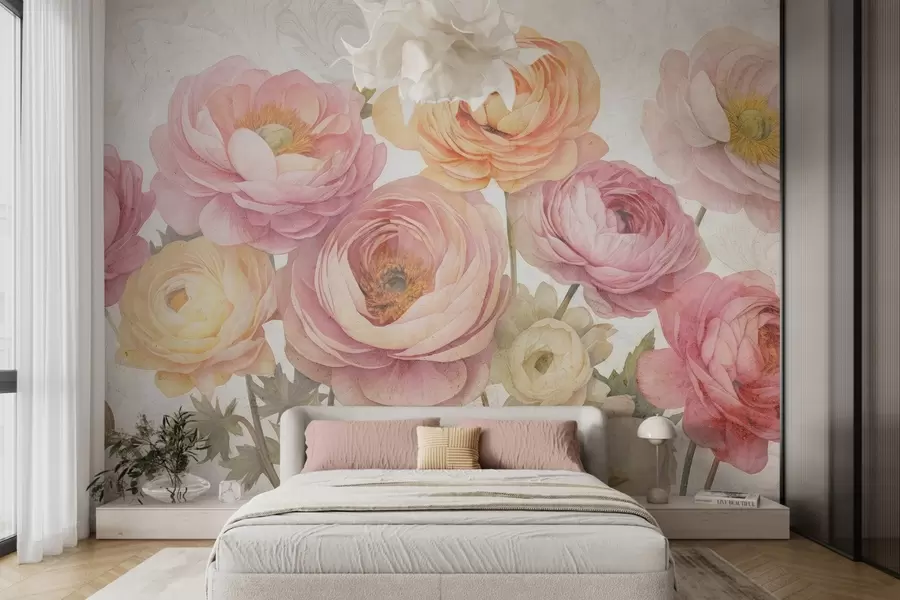 wall murals Винтаж букет ранункулуса w04326