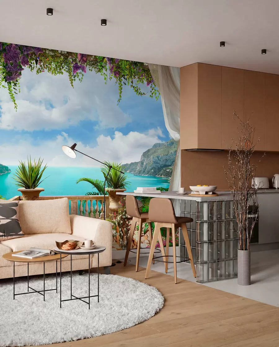 wall murals Веранда, са погледом на залив u68055