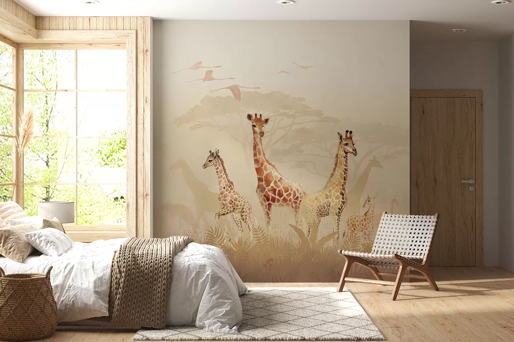 wall murals Жирафе у савани u78437