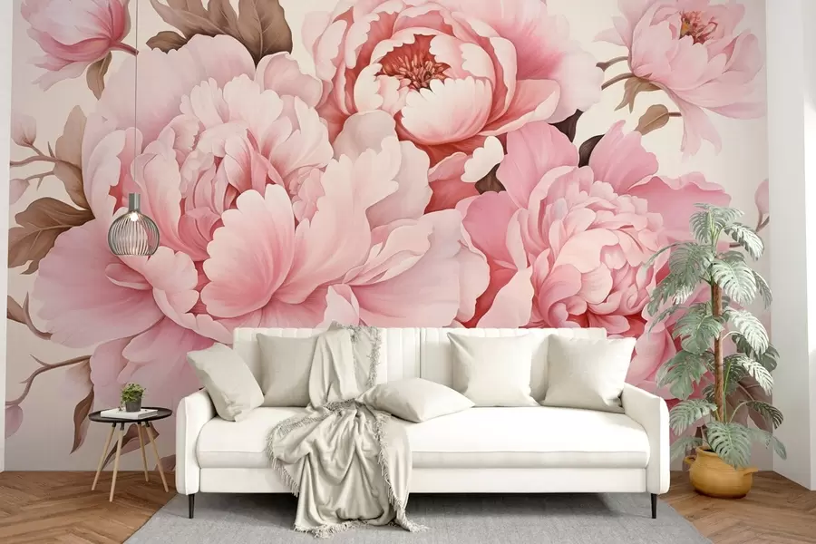 wall murals Деликатни божури w04365