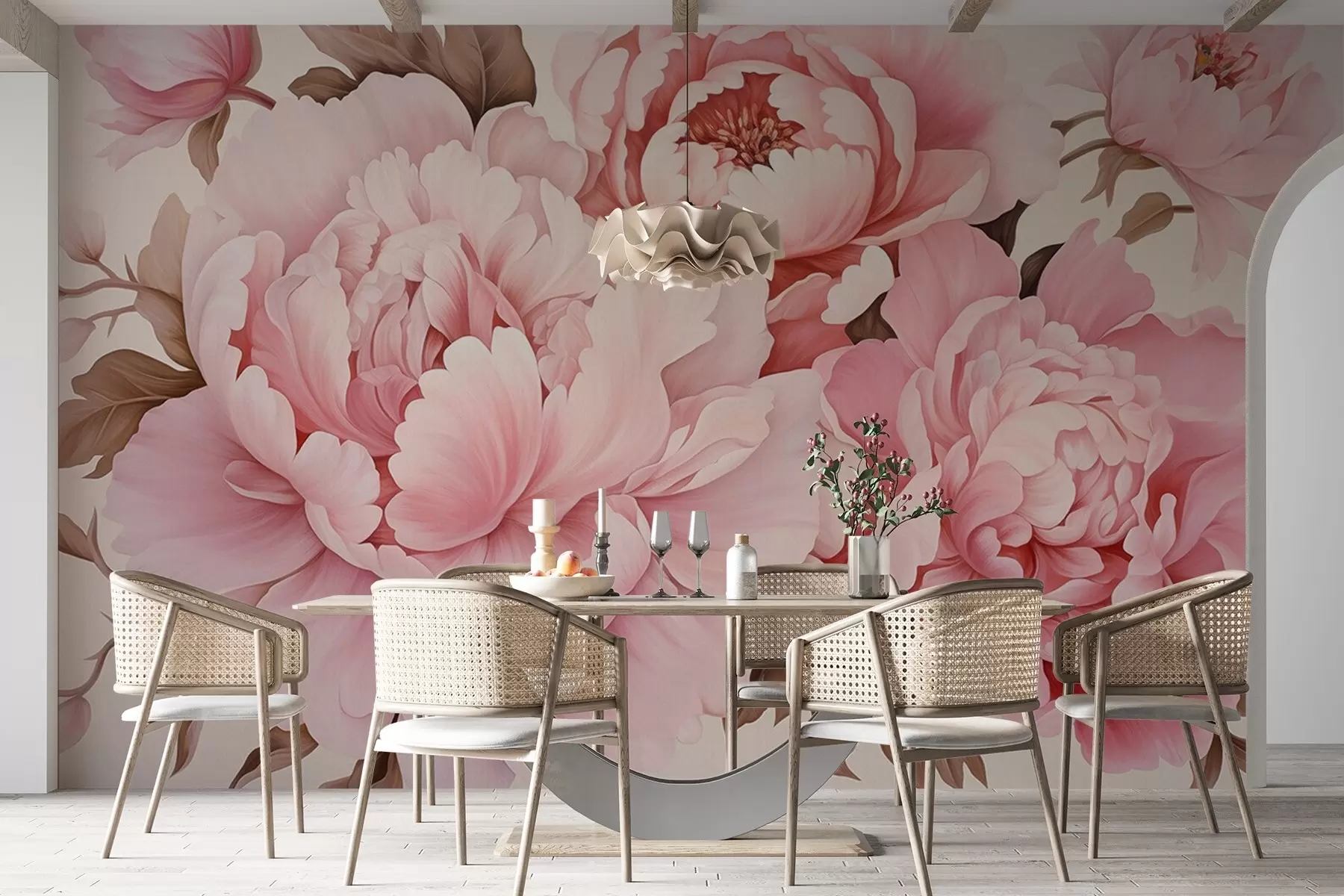 wall murals Деликатни божури w04365