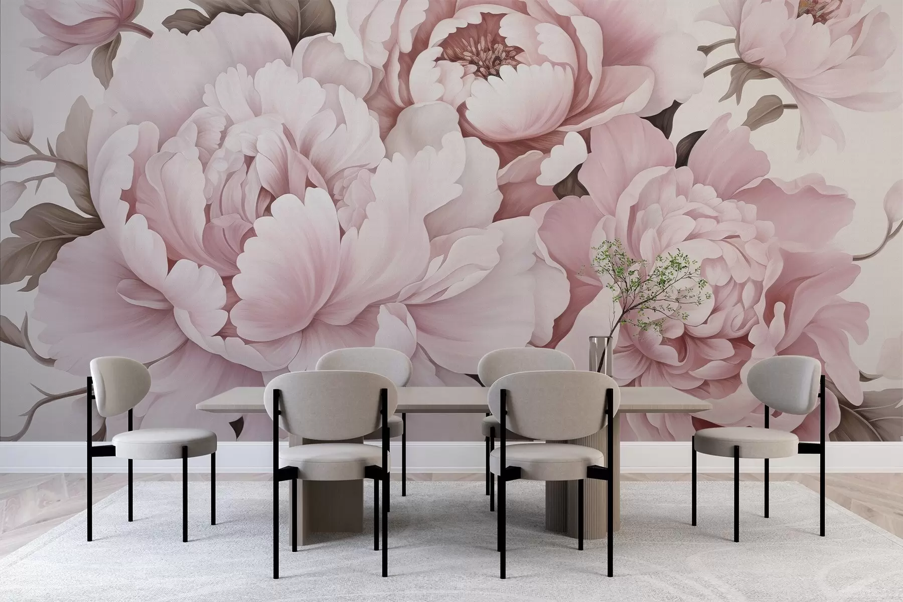 wall murals Деликатни божури w04365v1