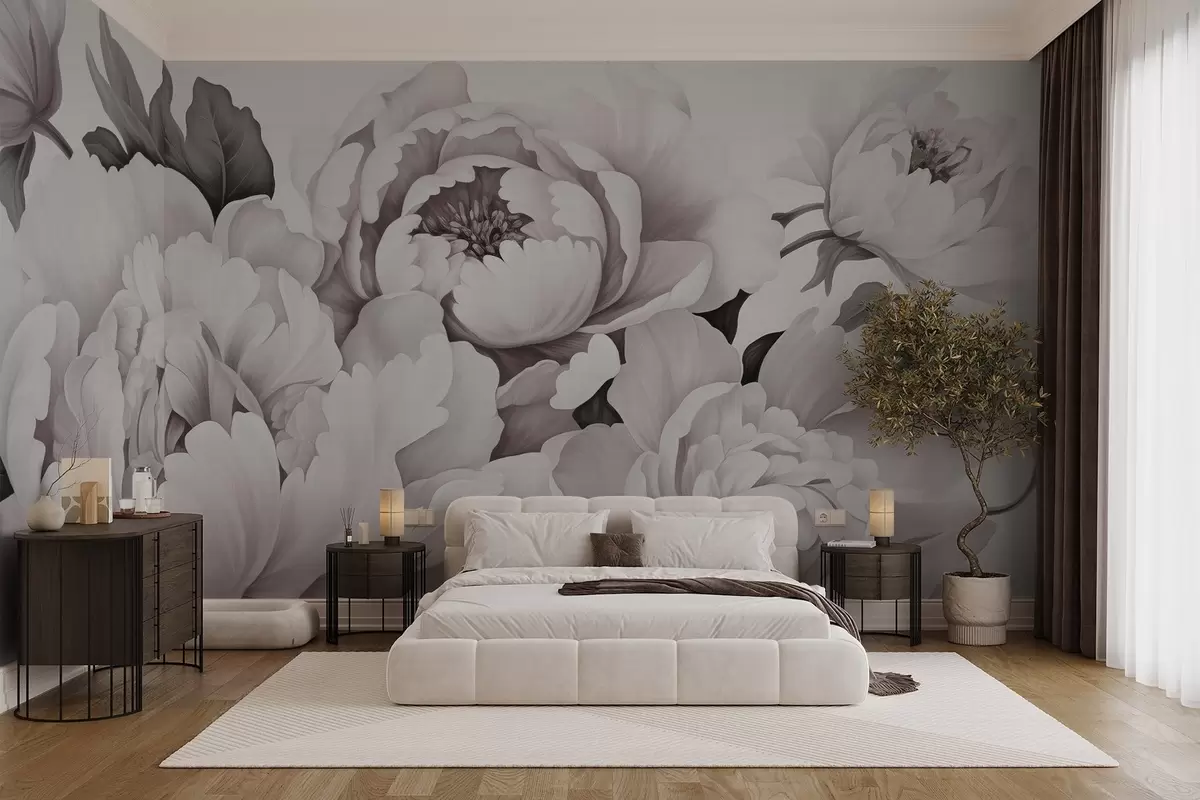 wall murals Деликатни божури w04365v2