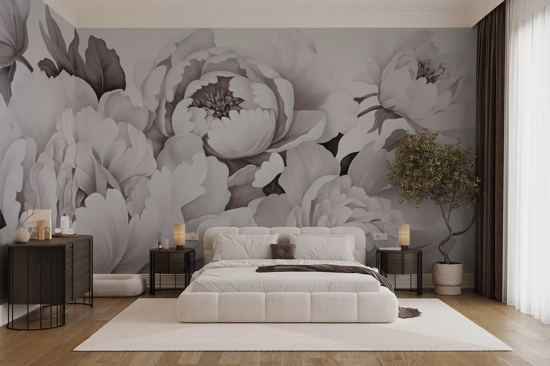 wall murals Деликатни божури w04365v2