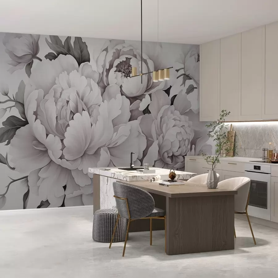 wall murals Деликатни божури w04365v2