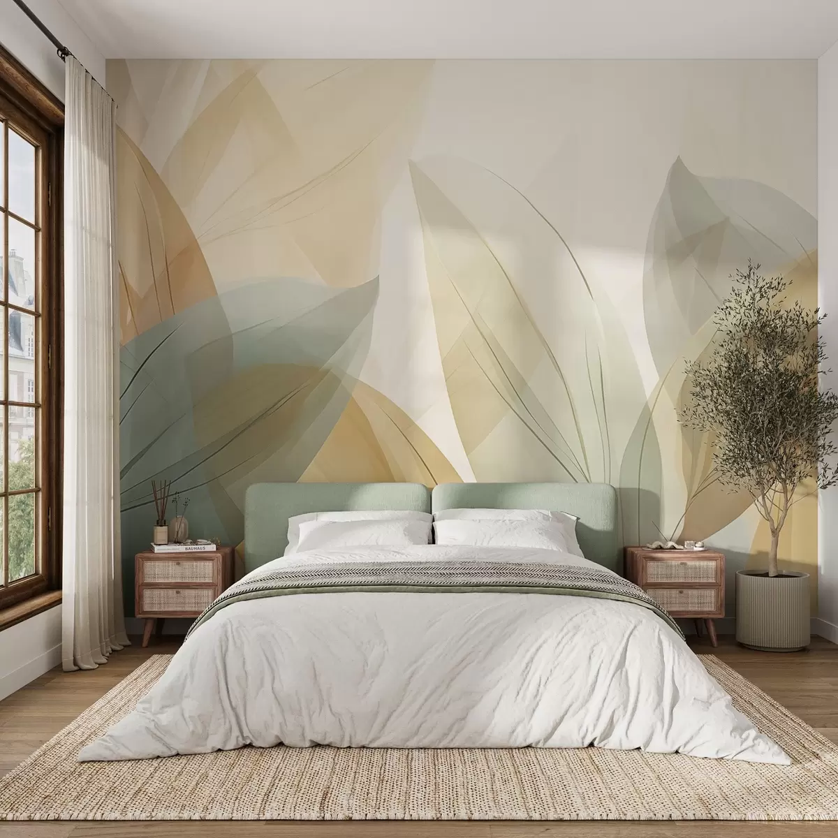 wall murals Прозирни листови у апстрактном стилу w04351