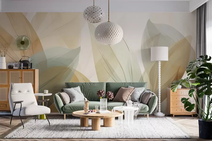 wall murals Прозирни листови у апстрактном стилу w04351