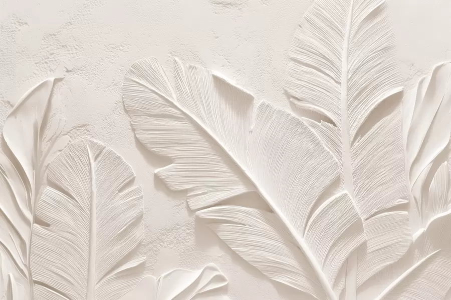 wall murals Рељефни листови у топлим беж-песковитим тоновима w09307v1